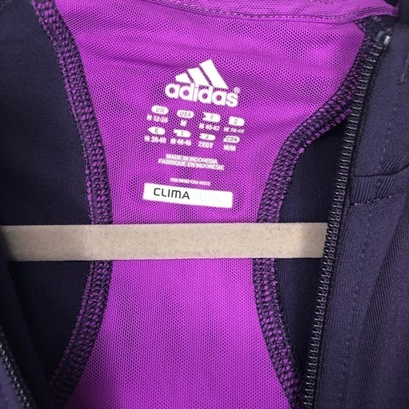 Adidas Climacool Athleisure Exercise Zip Up Purple Lightweight Jacket Medium - Picture 5 of 6